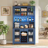 70.9" Kitchen Pantry Storage Cabinet Rustic Buffet Cabinet