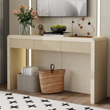 Rustic Console Table with 3 Fluted Drawers - Apricot