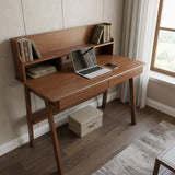 Pine Desk with Storage Walnut