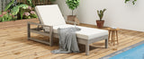 Outdoor Patio Furniture Set of 2 Acacia Wood Gray