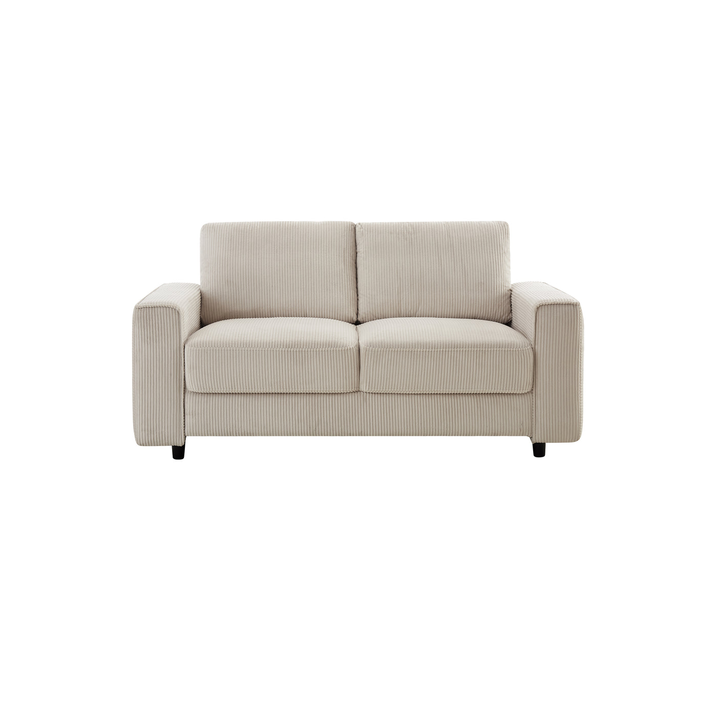 Modern Minimalist 2-Seater Corduroy Sofa, Beige