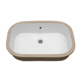 Modern White Ceramic Undermount Bathroom Sink 22' x 15.25' with Overflow - Sleek