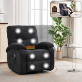 Massage Rocker Lounge Chair with Cup Holder Black
