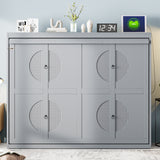 Queen  Size Murphy Bed Wall Bed,Gray(OLD SKU:N708S00012E-1)