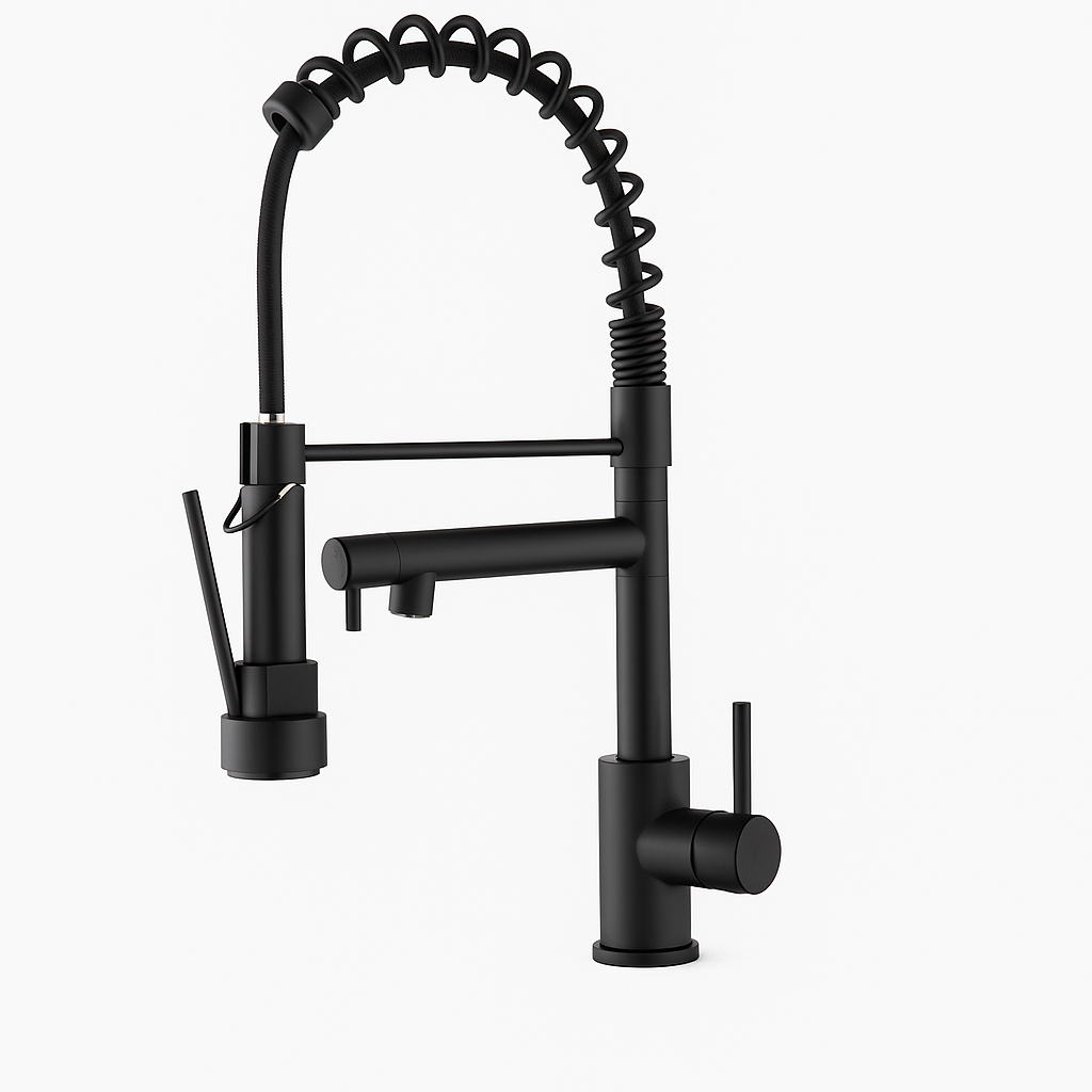 Kitchen Faucet Pull Down Sprayer Single Handle Matte Black