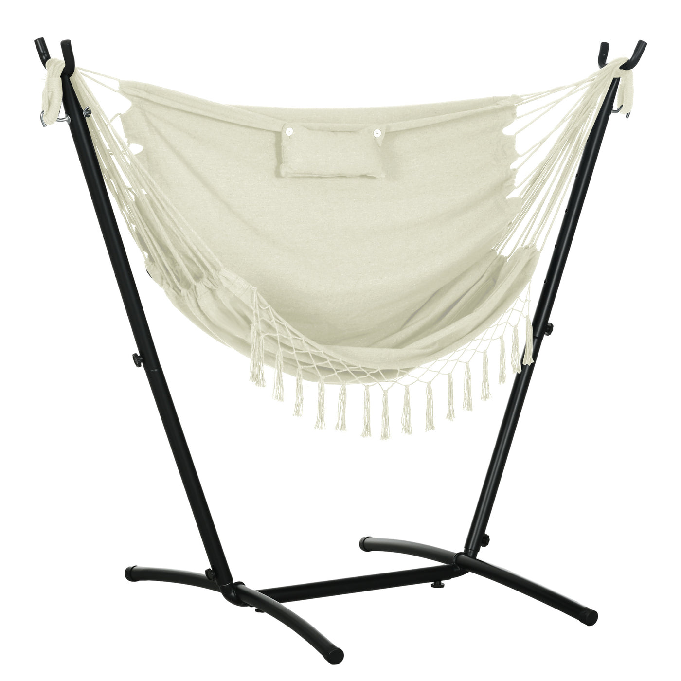 Outdoor Hammock Chair with Stand, Cream White Hanging Lounge
