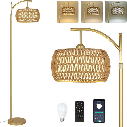 Arc Floor Lamp LED Dimmable Remote 3 Color Temperatures
