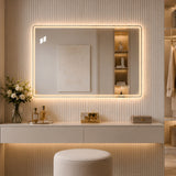24" W x 32" H Rectangular Front-Lighted and Backlit LED Bathroom Mirror