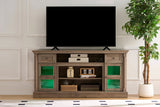 TV Stand Farmhouse Fireplace Gray MDF Roman Column LED Fits 80 In TV