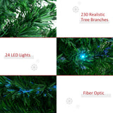 HOMCOM 6' Tall Douglas Fir Pre-Lit Artificial Christmas Tree with Realistic Bran