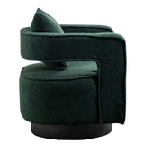 Boucle Accent Chair Swivel Green