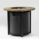 30" Propane Gas Fire Pit Table, 50000 BTU Round Steel Fire Pit