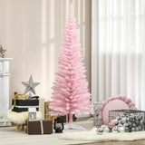 HOMCOM 5' Artificial Pencil Christmas Tree, Slim Xmas Tree with 294 Realistic Br