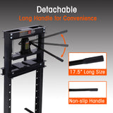 Hydraulic Shop Press, 12-Ton Capacity, Floor Mount, with Press Plates