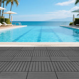 24 pieces of dark gray outdoor terrace deck tiles