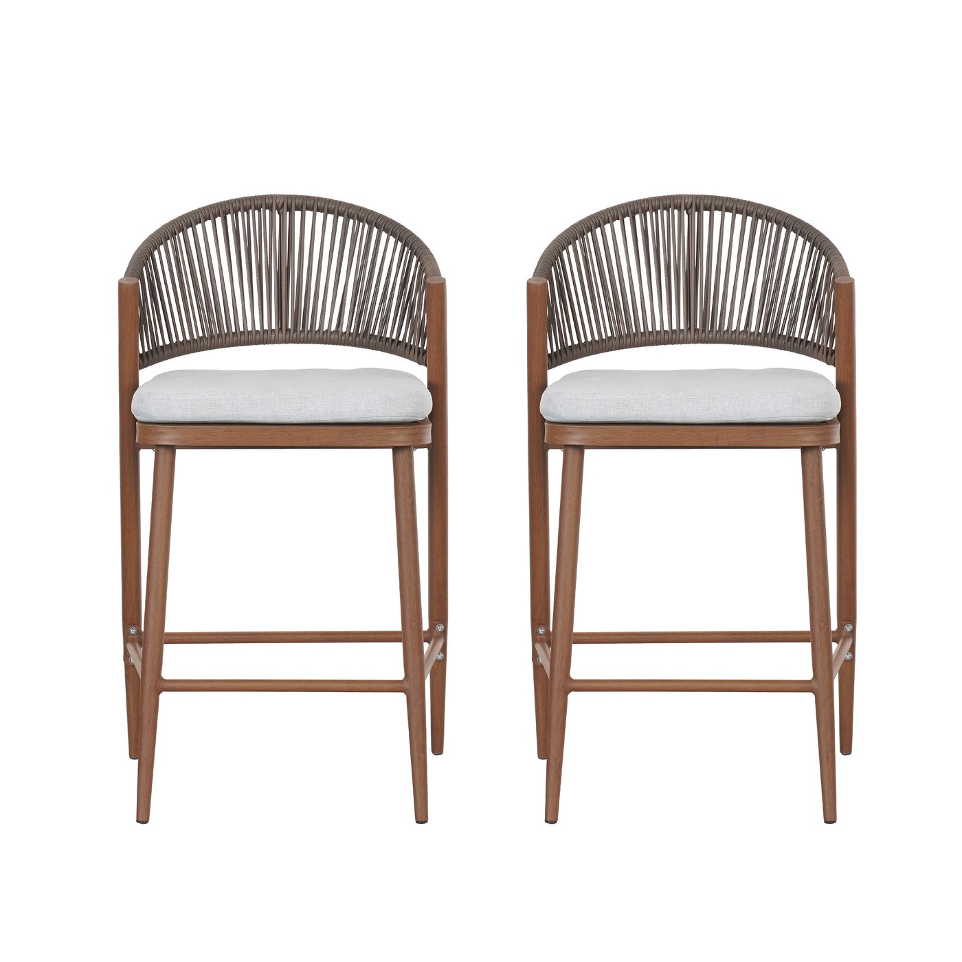 Counter Height Aluminum Outdoor Stools Set of 2, 26