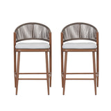 Counter Height Aluminum Outdoor Stools Set of 2, 26