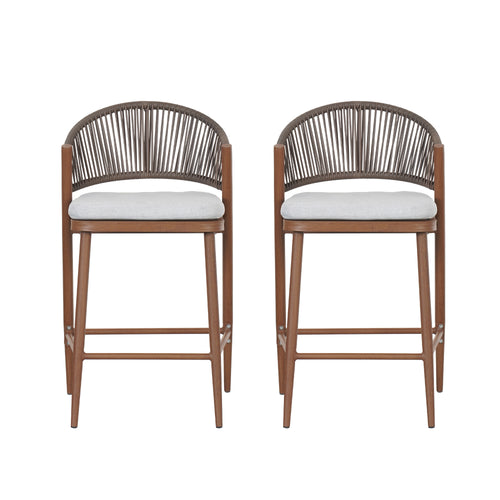 Counter Height Aluminum Outdoor Stools Set of 2, 26