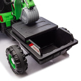 24V Kids Ride-On Electric Tractor Toy with 4-in-1 Construction Attachments (Exca