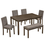 Wood Dining Set Walnut