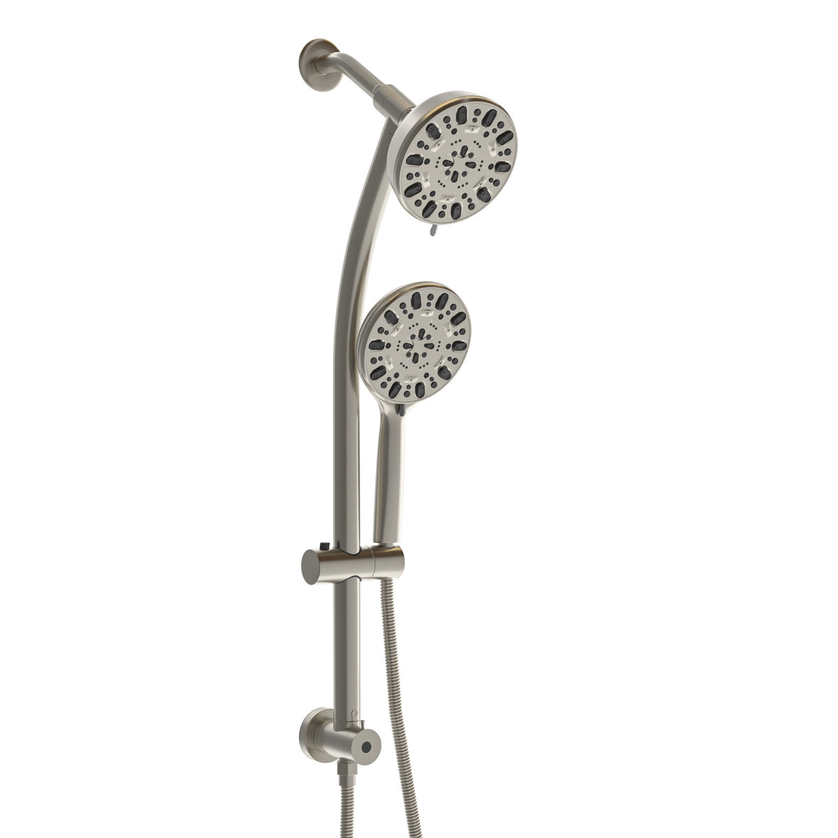 Multi Function Dual Shower Head - Shower System with 4.7' Rain Showerhead, 7-Fun