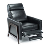 Madeline Mid-Century Modern Push Back Recliner Black Faux Leather