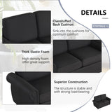 Linen Loveseat Sleeper Black 58"