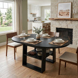 Engineered Wood Dining Table Black 50"