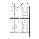 Black Metal Garden Trellis 71" x 19.7" Rustproof Iron Frame