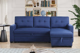 Convertible Upholstered Sectional Sofa with Pull-out Chaise