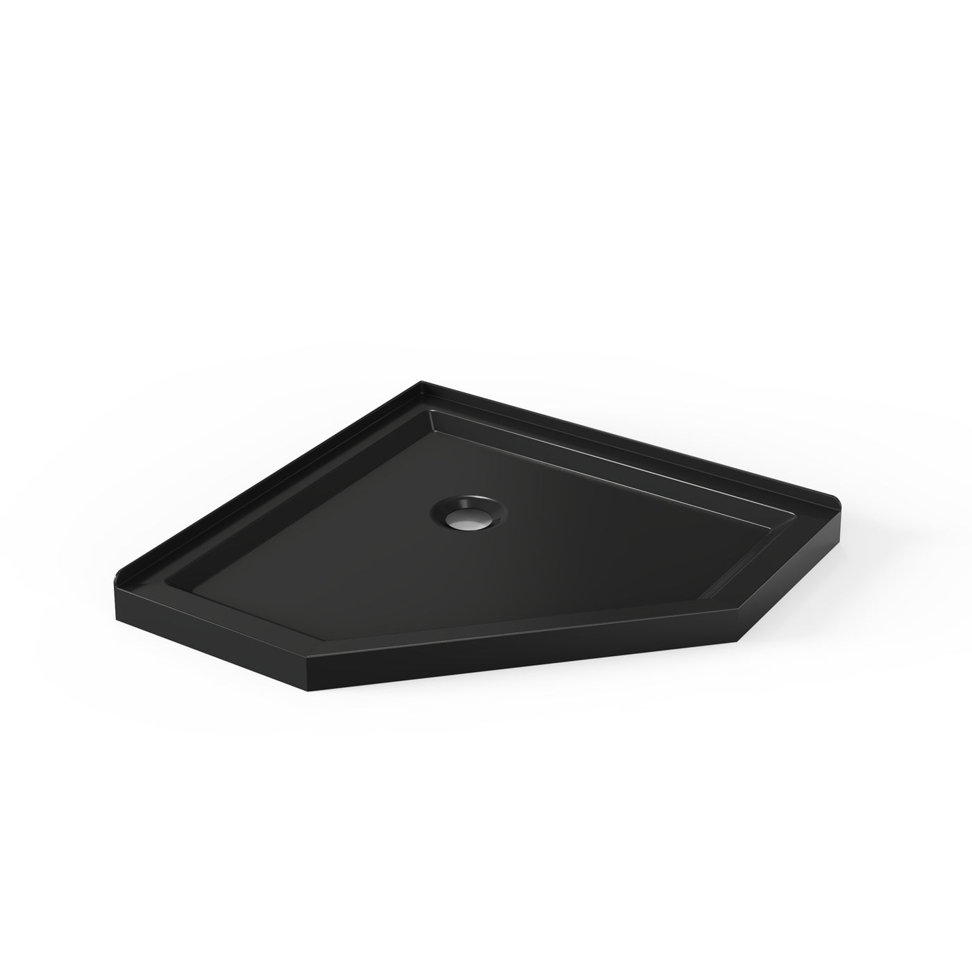 Neo-Angle Shower Base 36" x 36" Black Acrylic Corner Drain
