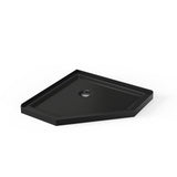 Neo-Angle Shower Base 36" x 36" Black Acrylic Corner Drain