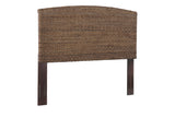 Queen Rattand Wicker Banana Leaf Panel Headboard Adjustable bed