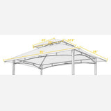 8x5Ft Grill Gazebo Replacement Canopy,Double Tiered BBQ Tent Roof Top Cover