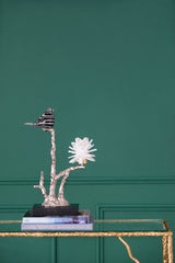 Aluminum Candle Holder with Marble Base 8x5x15