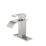 Waterfall Spout Single Handle Bathroom Vanity Sink Faucet