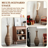 Hand-Woven PVC Rattan Floor Vase, 39.37 Inch Tall Decorative Vase