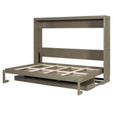 Queen Size Wall Murphy Bed with Storage, Foldable Cabinet Bed with Vanity Desk, Center Mirror & 2 Side Drawers, Distressed Gray(OLD SKU:LP000766AAE)
