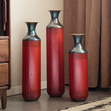 Modern White Metal Droplet Vase Set 3-Piece Home Decor
