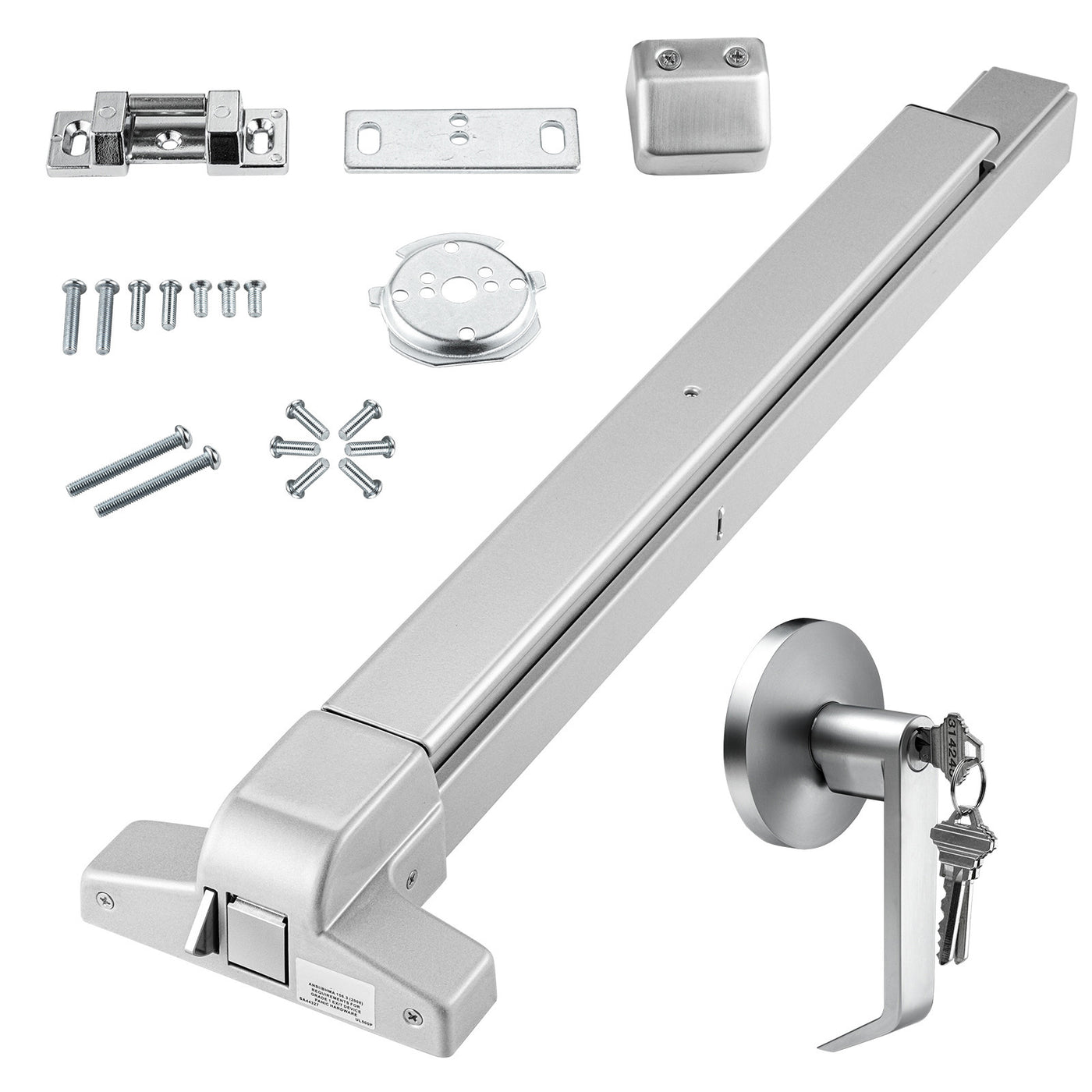 Carbon Steel Panic Bar Exit Door Lock with Lever and Keys
