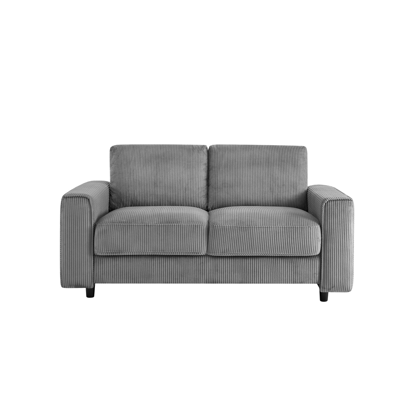 Modern Minimalist Grey 2-Seater Corduroy Sofa