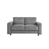 Modern Minimalist Grey 2-Seater Corduroy Sofa