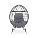 Cosmos Round Hammered Iron Teardrop Hanging Chair Grey