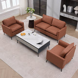 Brown Faux Leather Accent Chair 55.91" x 31.90" x 26.80