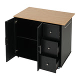 Mobile Kitchen Cart with Storage, 39.76'' Rolling Kitchen Island with 2 Doors