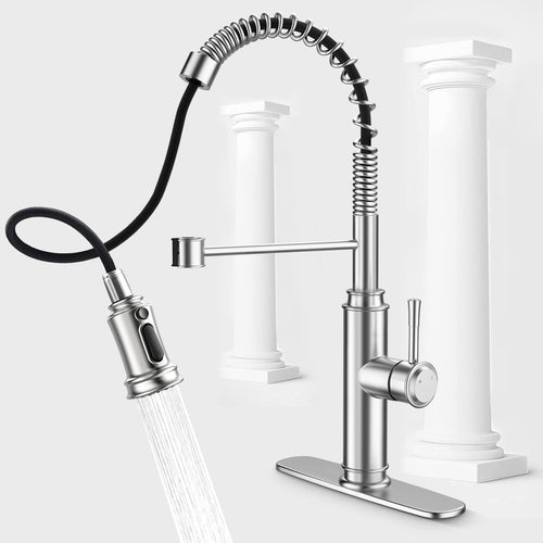 Kitchen Faucet Spring Pull Down Sprayer Single Handle 360° RV Home Bar