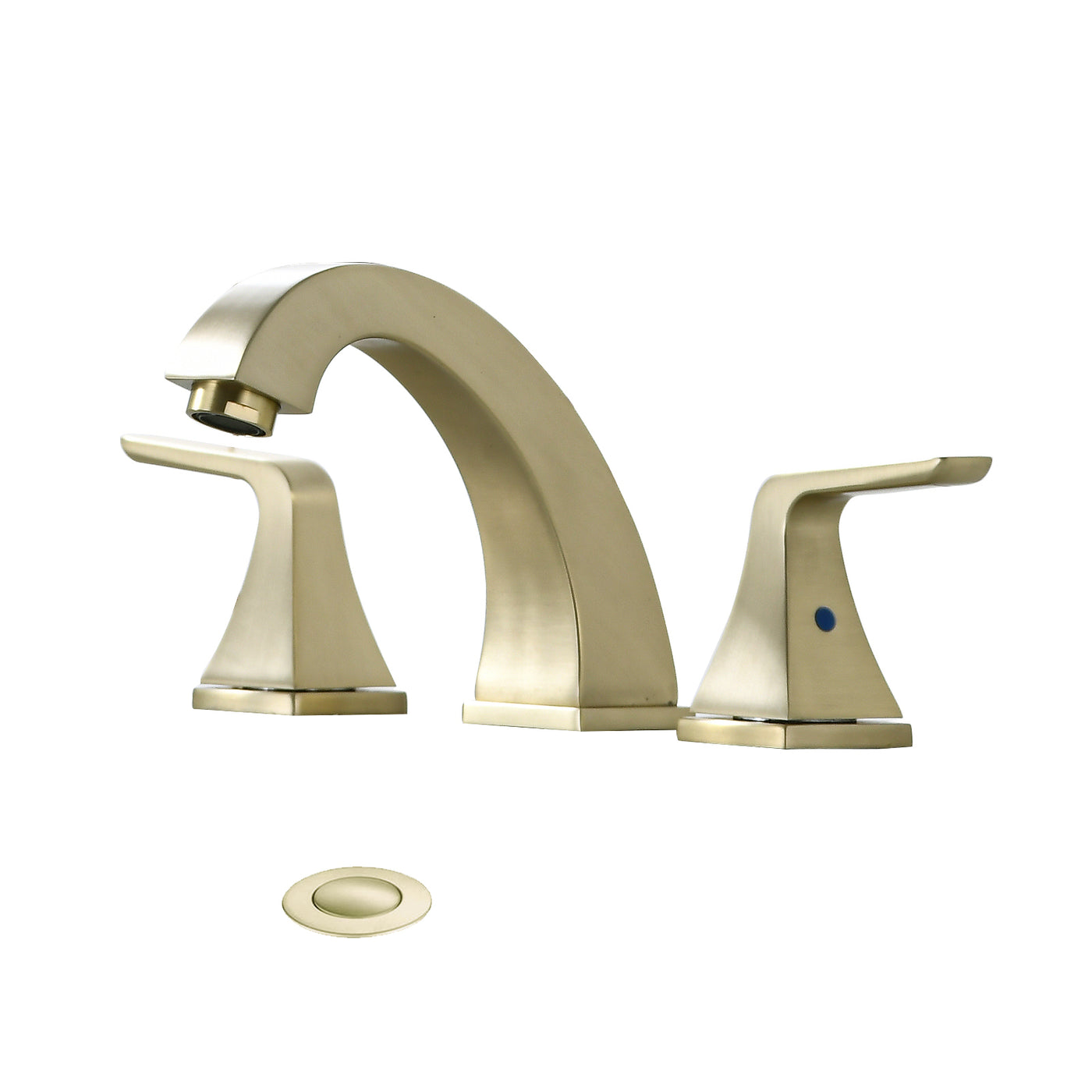 Widespread 2-Handle Bathroom Faucet with Pop-Up Sink Drain, Brushed Gold