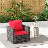 Outdoor Patio Furniture Set Wicker Red
