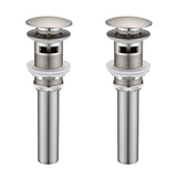 Stainless Steel Bathroom Sink Pop Up Drain Stopper with Overflow