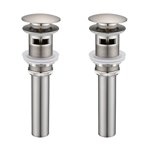Stainless Steel Bathroom Sink Pop Up Drain Stopper with Overflow